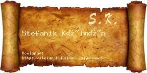 Stefanik Kálmán névjegykártya